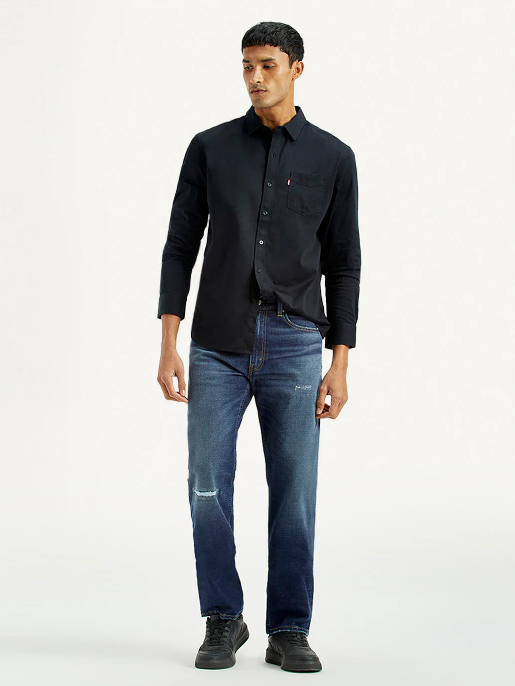 Levis - Men's 555 Dark Indigo Loose Fit Mid Rise Jeans