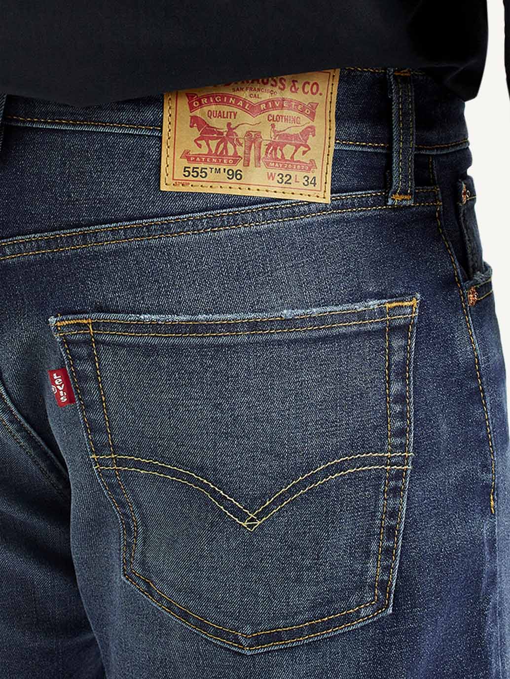 Levis - Men's 555 Dark Indigo Loose Fit Mid Rise Jeans