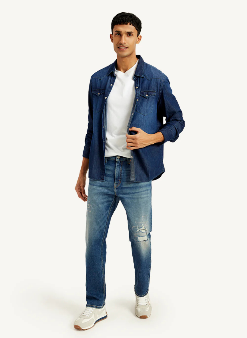 LEVIS - Men's 541 Blue Athletic Tapered Fit Mid Rise Jeans