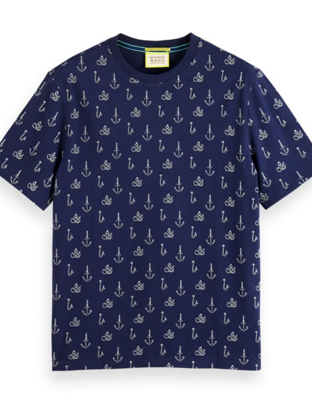Scotch & Soda - Navy Blue Printed Regular Fit T-Shirt