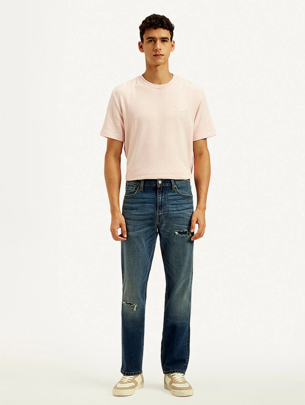 Levis - Men's 513 Med Indigo Slim Straight Fit Mid Rise Jeans