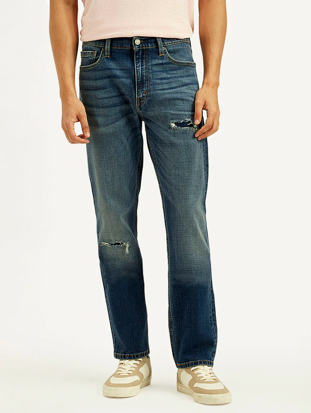 Levis - Men's 513 Med Indigo Slim Straight Fit Mid Rise Jeans