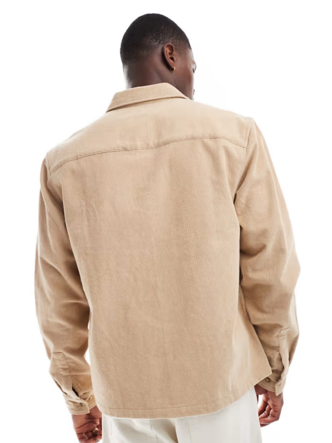 ASOS DESIGN - cord overshirt in ecru