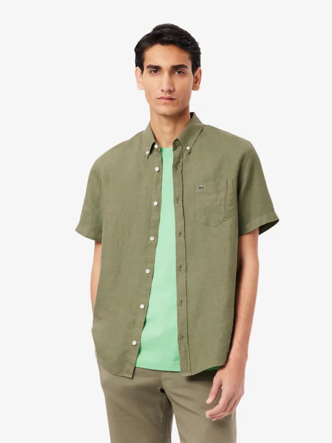 Lacoste - Regular Fit Short Sleeved Linen Shirt