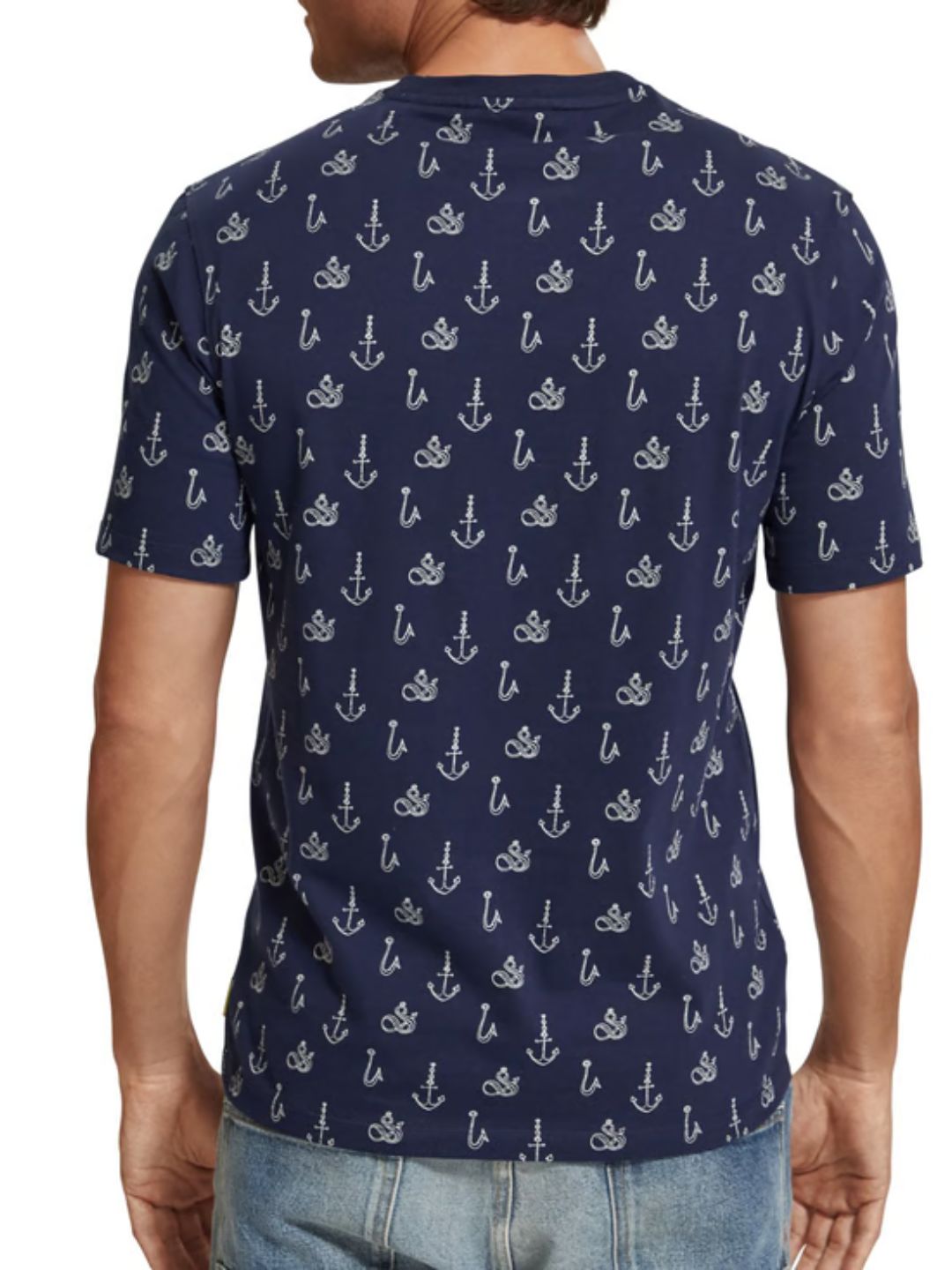 Scotch & Soda - Navy Blue Printed Regular Fit T-Shirt