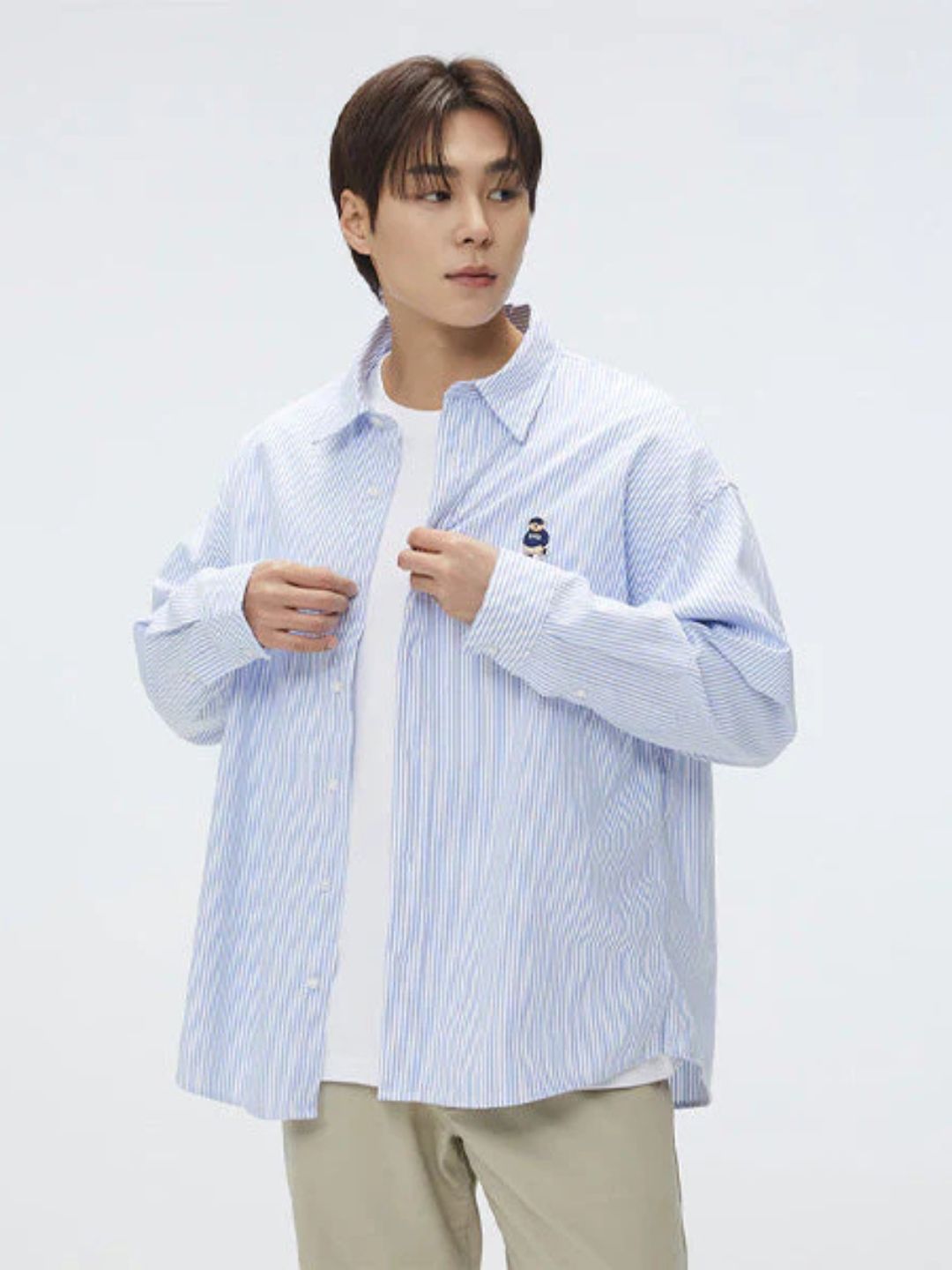SPAO - Men Long Sleeve Woody Oxford Shirt - PINK