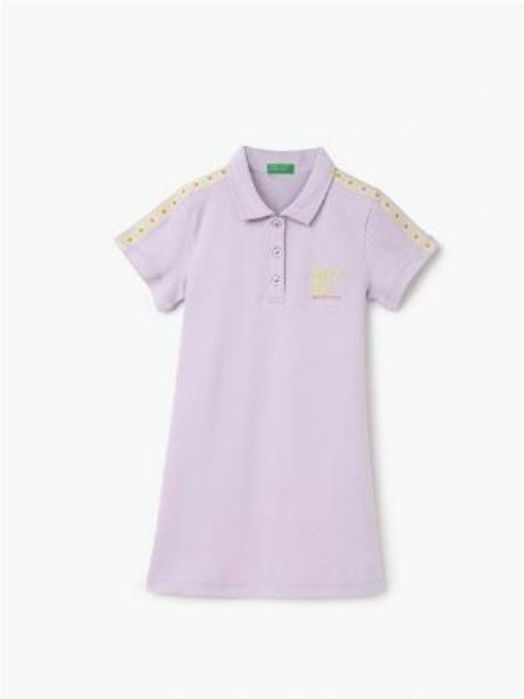United Colors of Benetton - Girls Polo Collar Cotton T-shirt Dress