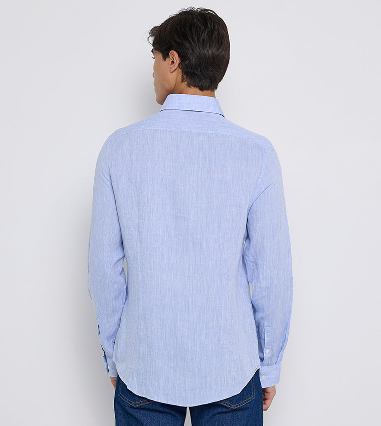 Calvin Klein - Solid Slim Fit Linen Shirt