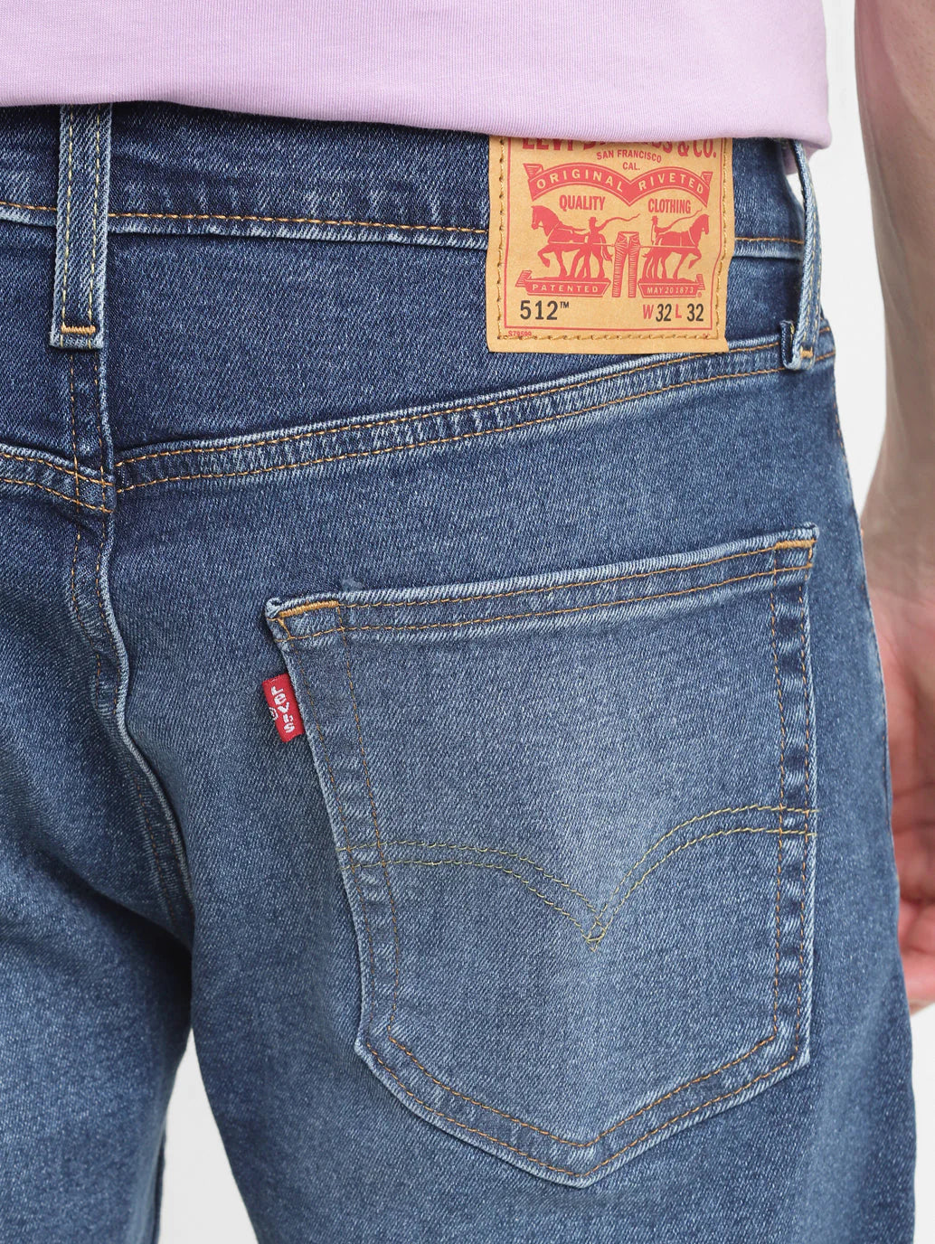 Levis - Men's 512 Blue Slim Tapered Fit Mid Rise Jeans