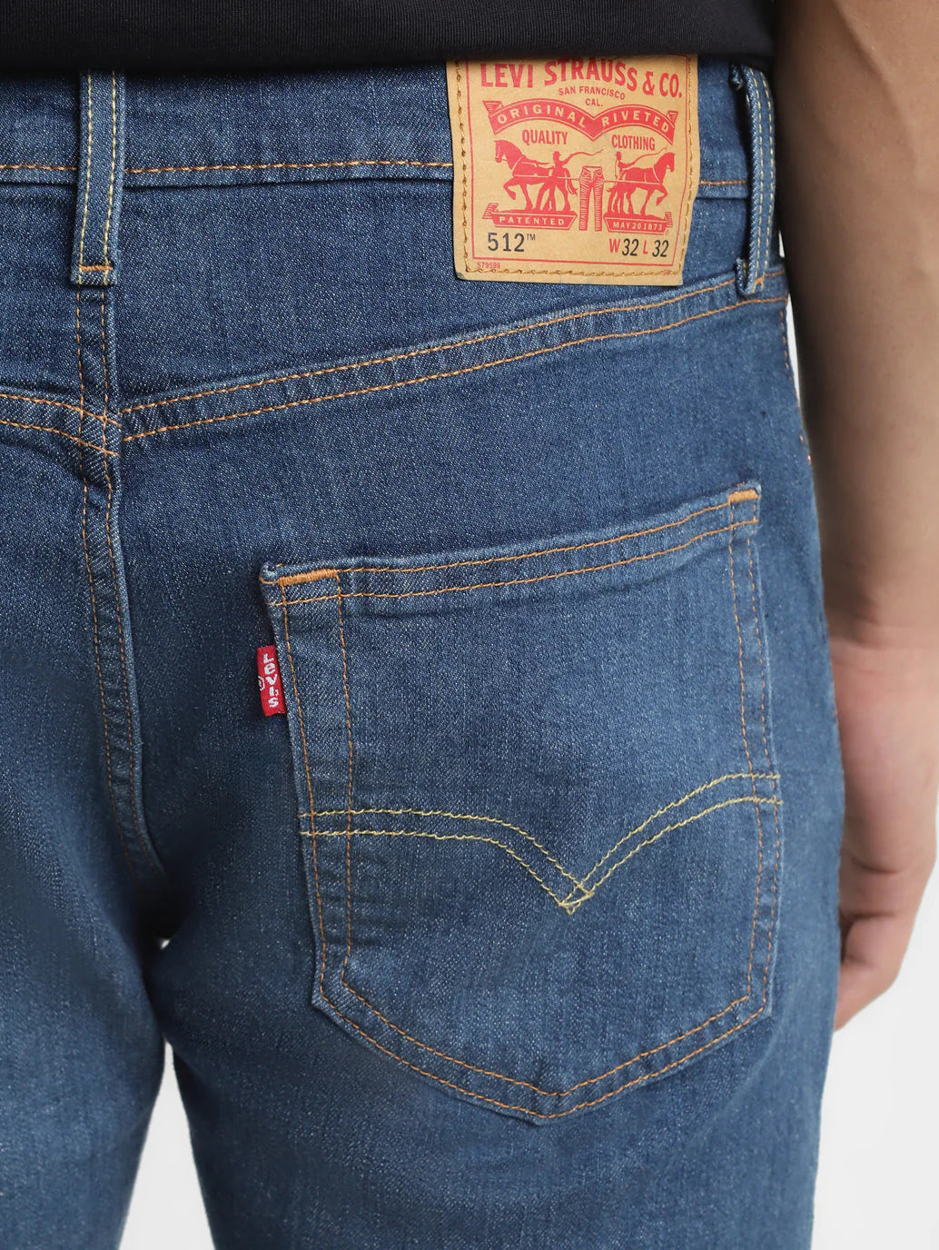 Levis - Men's 512 Blue Slim Tapered Fit Mid Rise Jeans