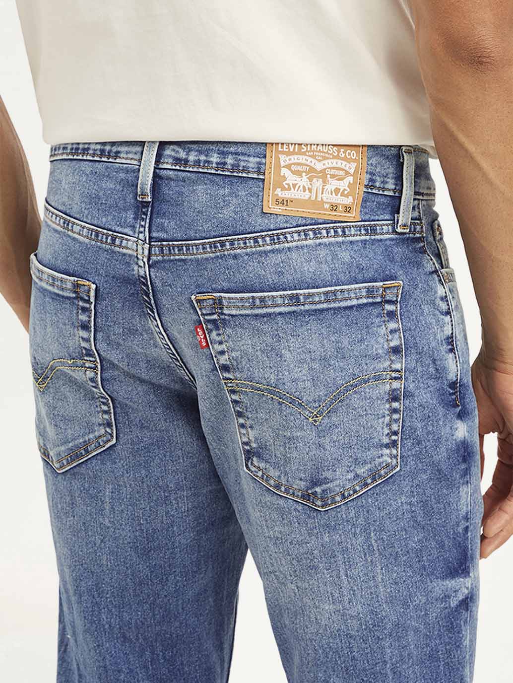 Levis - Men's 541 Blue Athletic Tapered Fit Mid Rise Jeans