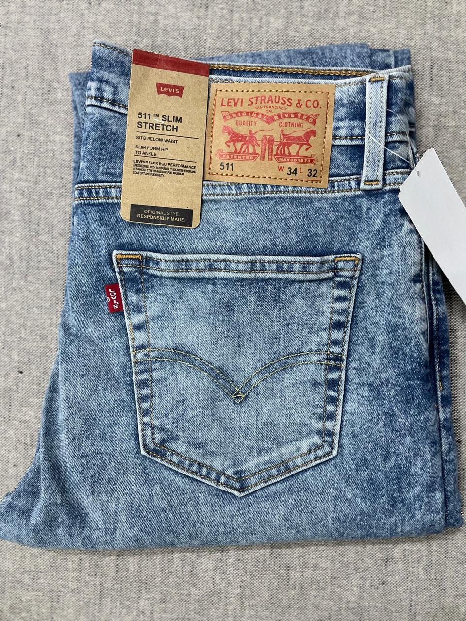 Levis - Men's 511 Slim Fit Mid Rise Jeans - Length 32