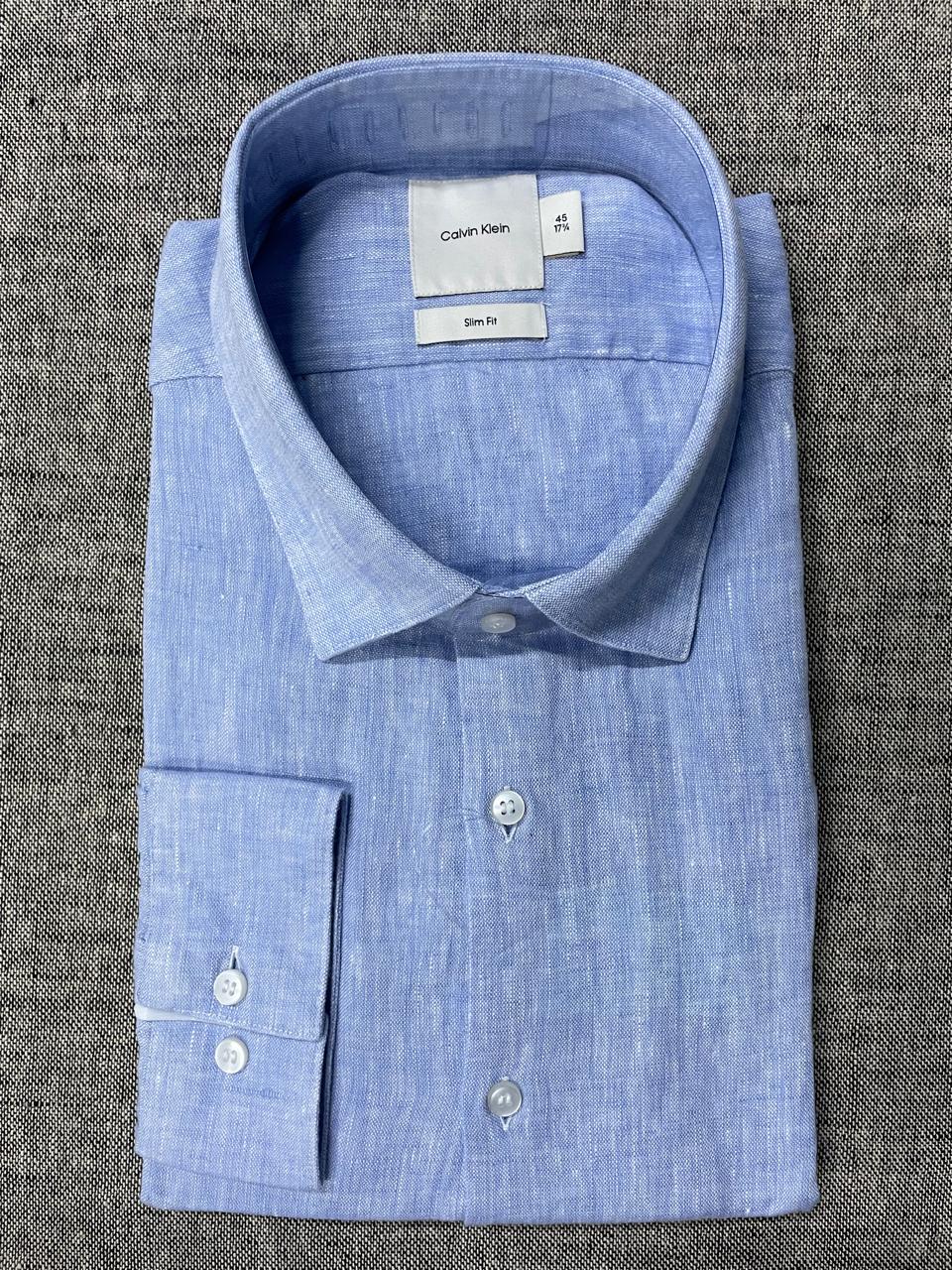 Calvin Klein - Solid Slim Fit Linen Shirt