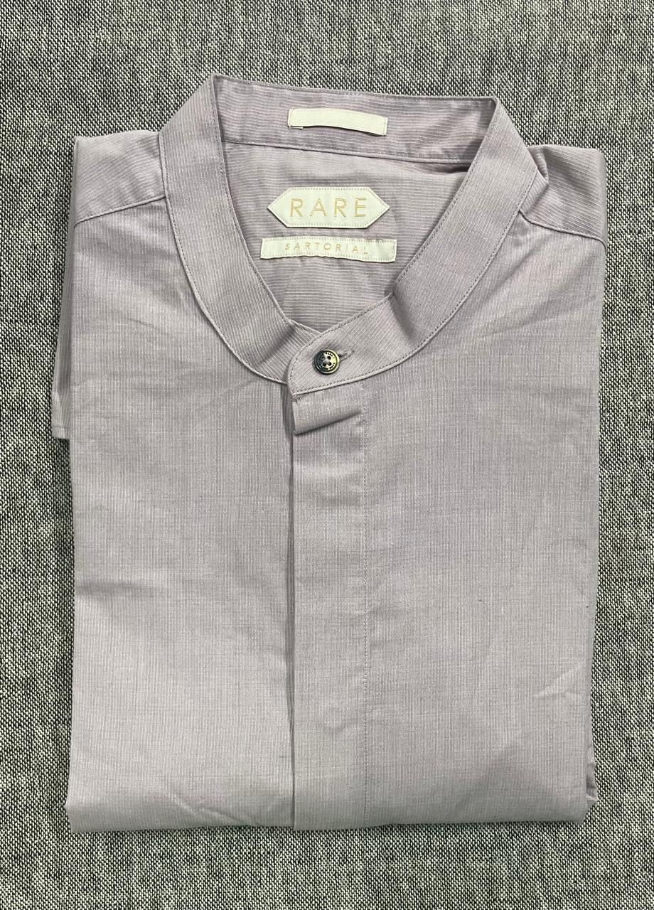 Rare Rabbit - MANDARIN COLLAR REGULAR FIT DOBBY SHIRT CADMI-25 - PINK