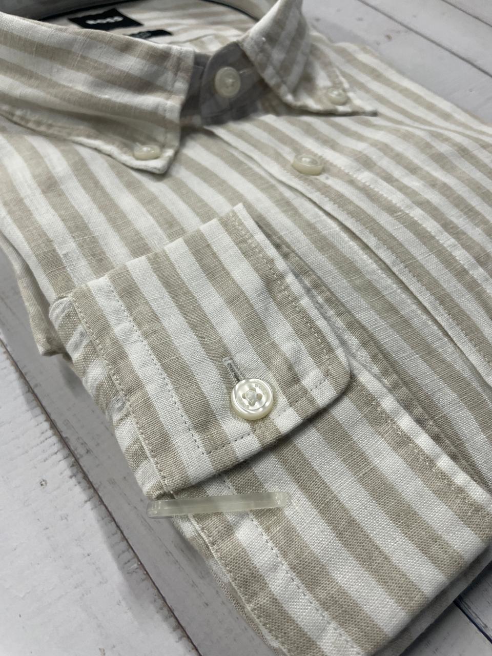 BOSS - Full sleeve Pure linen shirt - Regular Fit