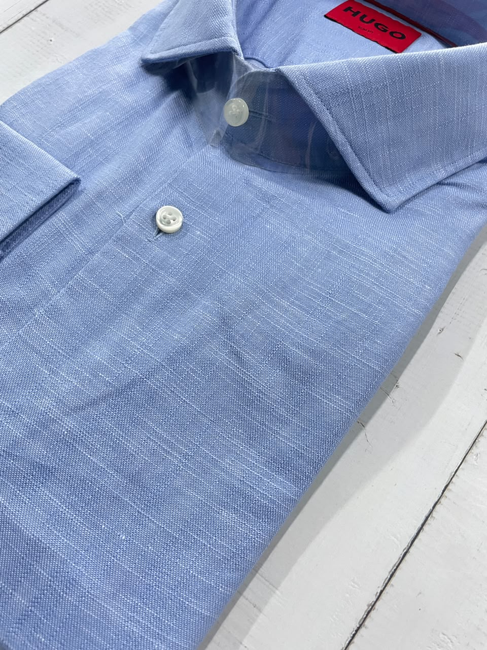 HUGO - Full Sleeved Linen Blend Slim Fit Shirt