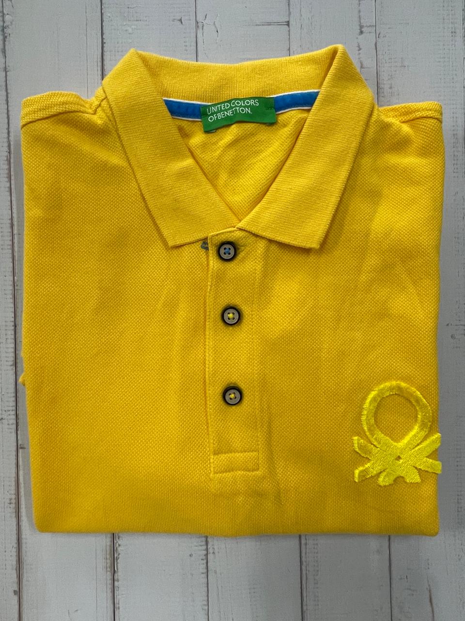 United Colors of Benetton - Men Solid Polo Collar Cotton T-shirt