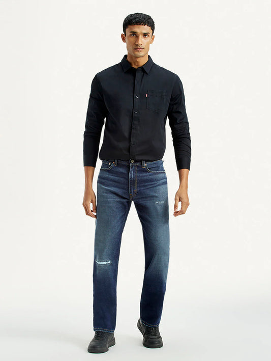 Levis - Men's 555 Dark Indigo Loose Fit Mid Rise Jeans