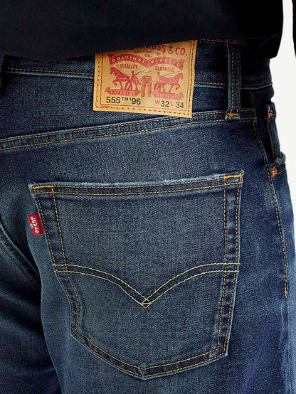 Levis - Men's 555 Dark Indigo Loose Fit Mid Rise Jeans