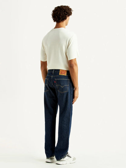 Levis - Men's 555 Navy Relaxed Straight Fit Mid Rise Jeans