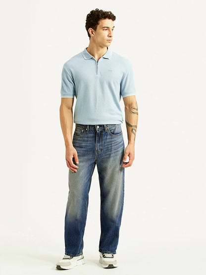 Levis - Men's 568 Blue Baggy Fit Mid Rise Jeans