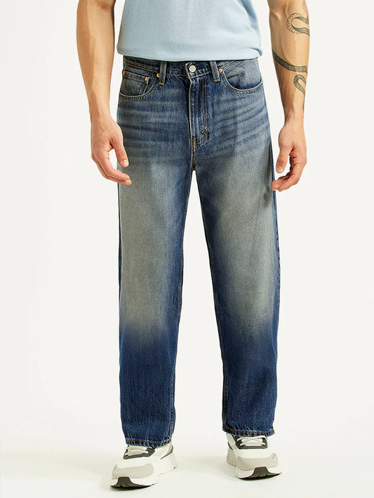 Levis - Men's 568 Blue Baggy Fit Mid Rise Jeans