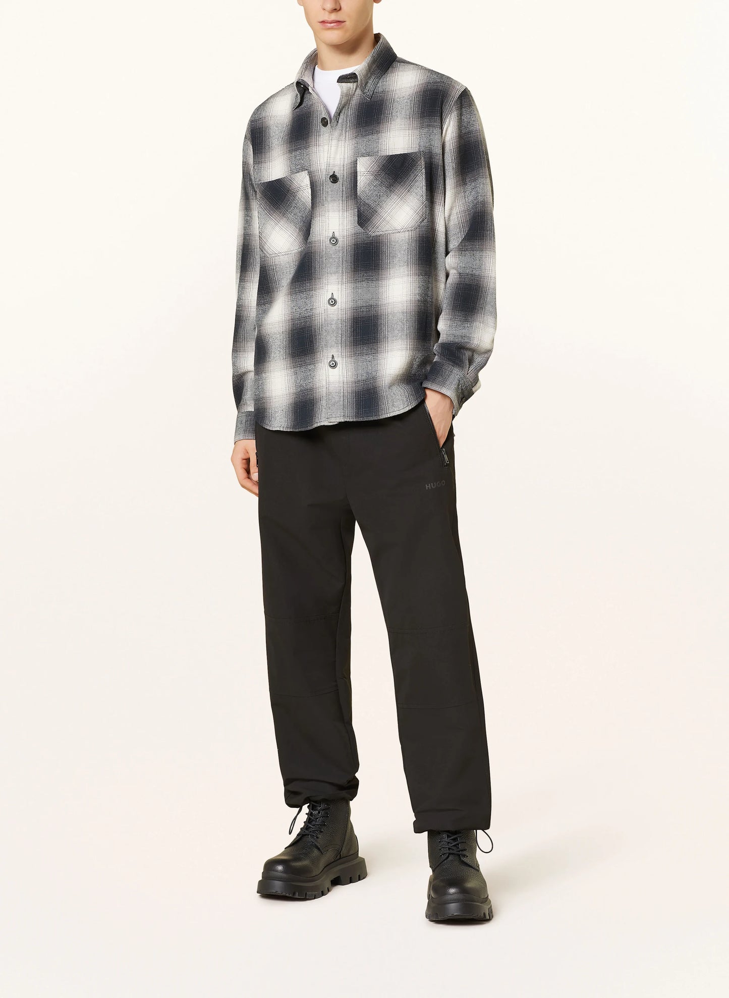 HUGO - Flannel overshirt ERATO