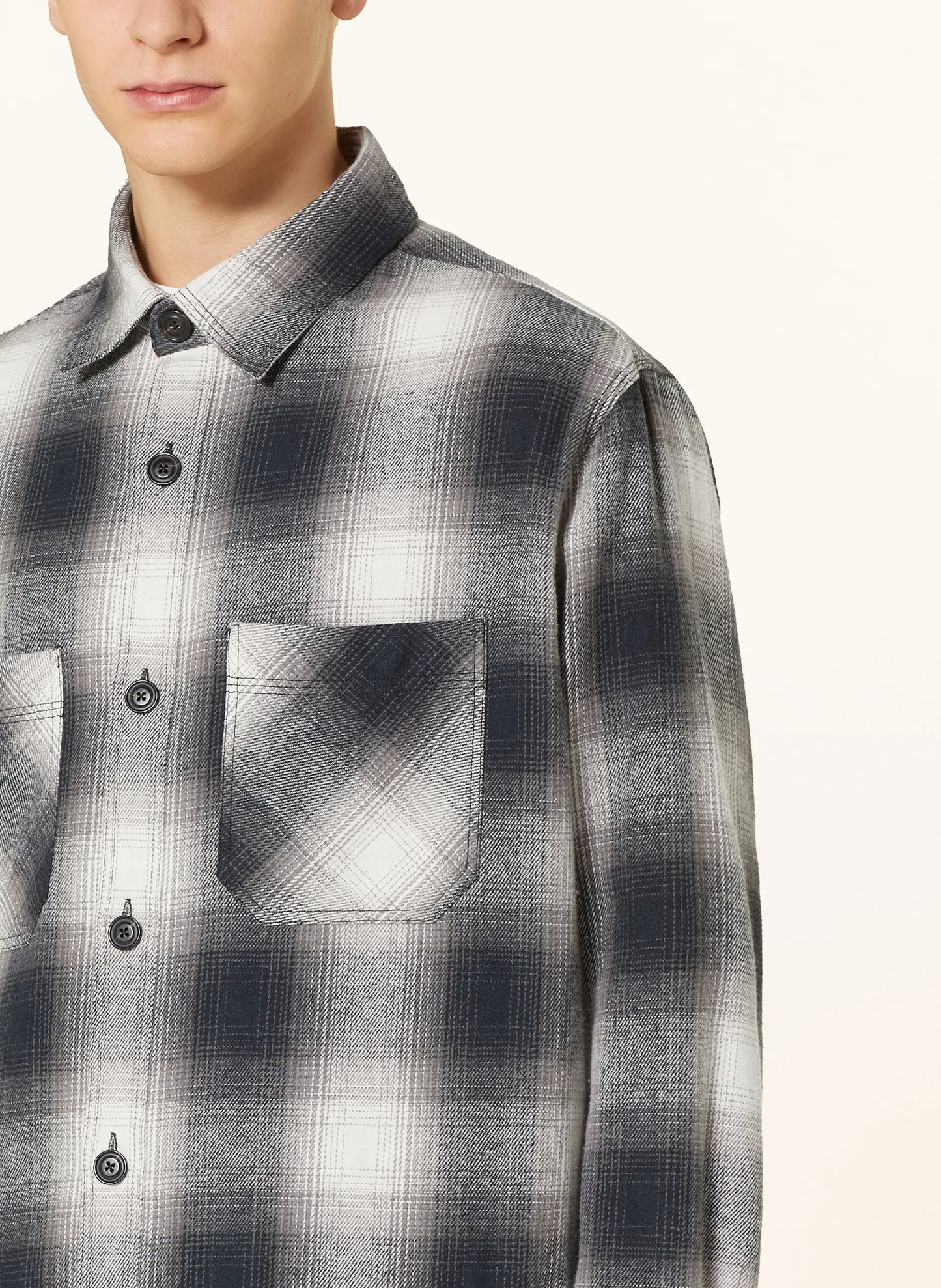 HUGO - Flannel overshirt ERATO