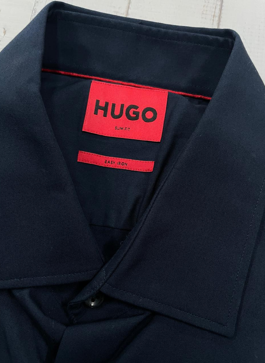 HUGO  - Slim-fit shirt in easy-iron cotton poplin