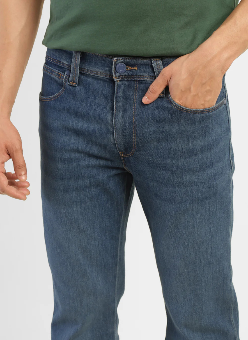 Levis - Men's 511 Blue Slim Fit Mid Rise Jeans