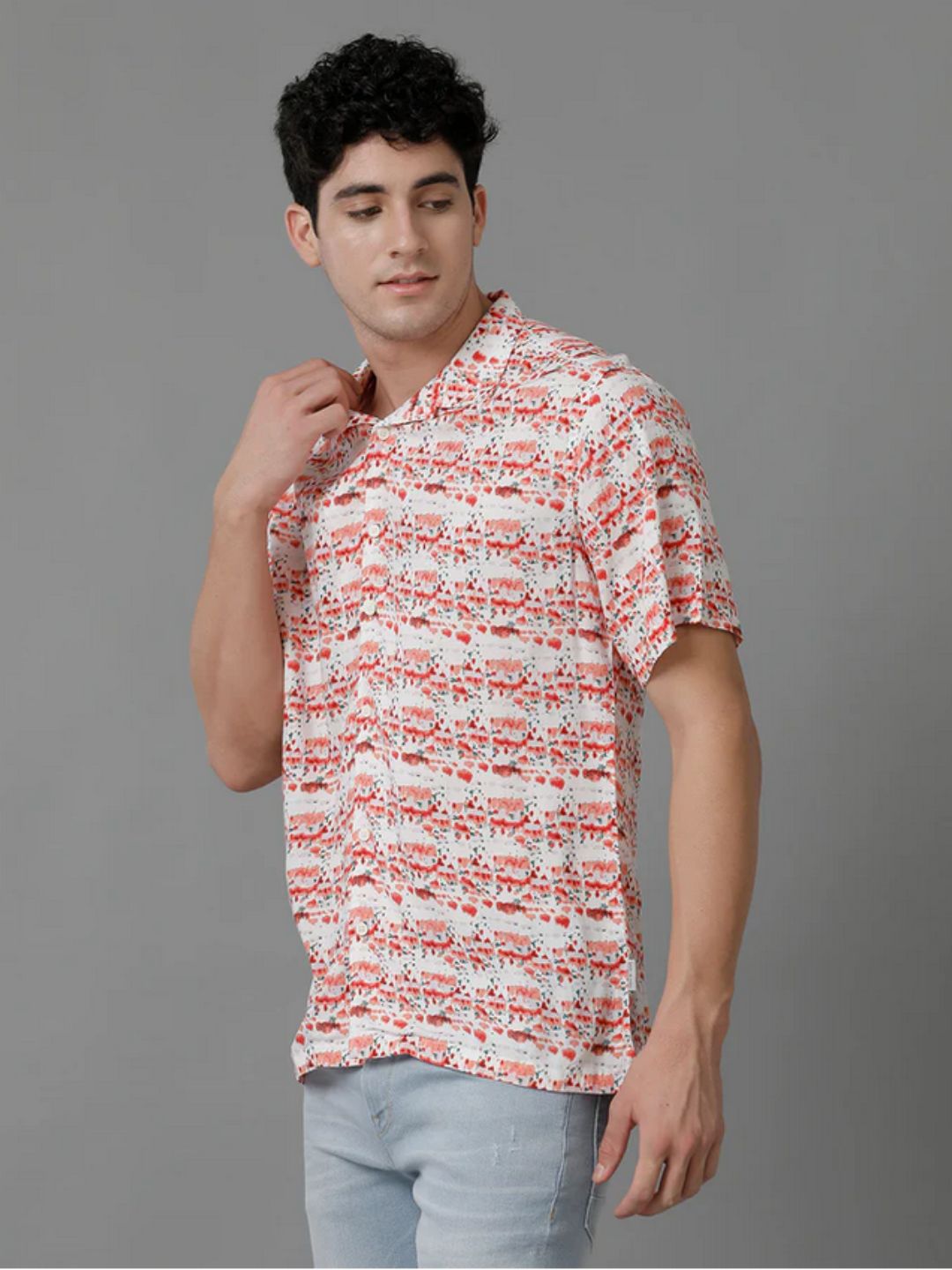 Voi Jeans - Abstract Printed Classic Slim Fit Casual Shirt