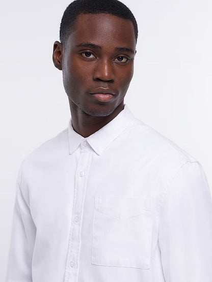 River Island - White regular fit twill lyocell shirt