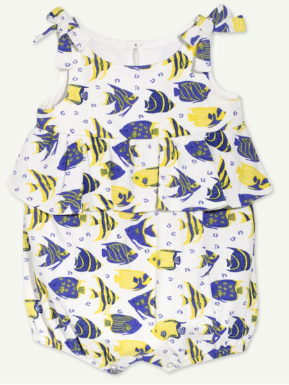 Oliver and Rain - Angel Fish Print Tank Style Romper