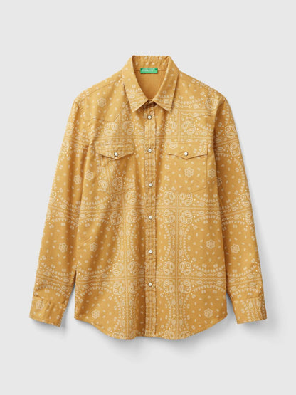 Benetton - Western style shirt with bandana print