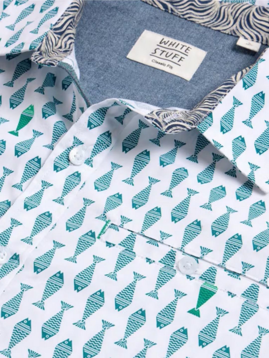 White Stuff - Geo Fish Printed SS Shirt