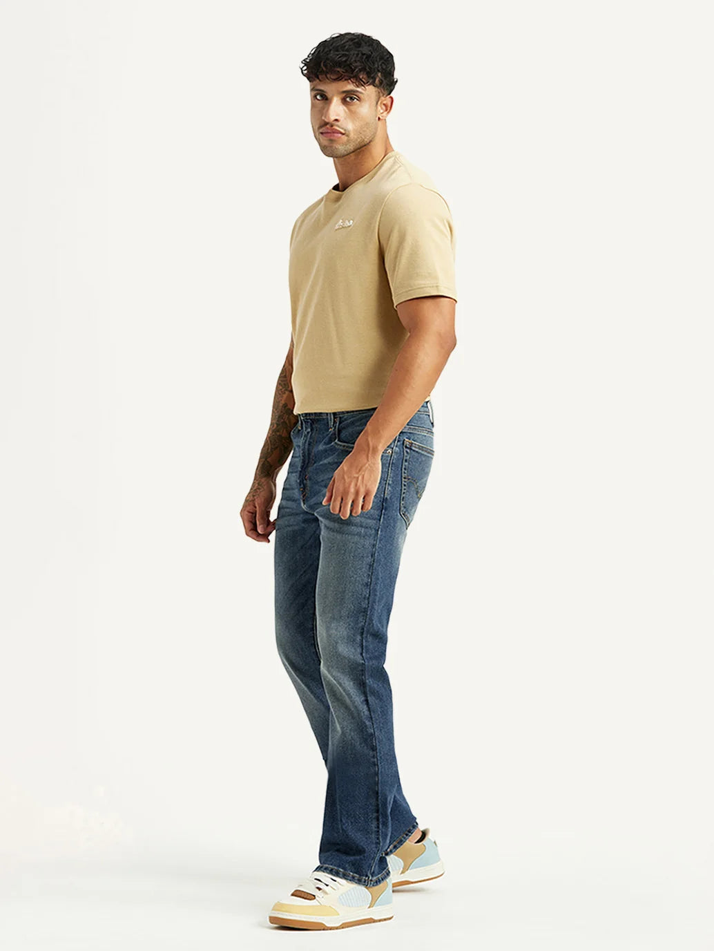 Levis - Men's Tinted 517 Blue Bootcut Mid Rise Jeans
