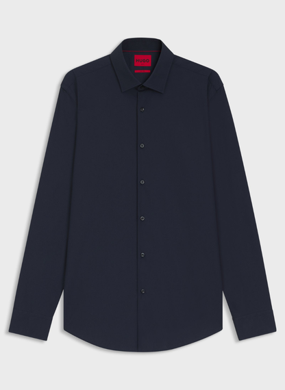 HUGO  - Slim-fit shirt in easy-iron cotton poplin