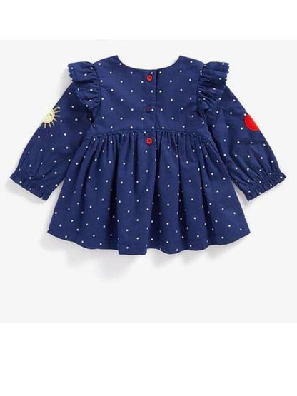 Mothercare - Blue Printed Full Sleeves Dress