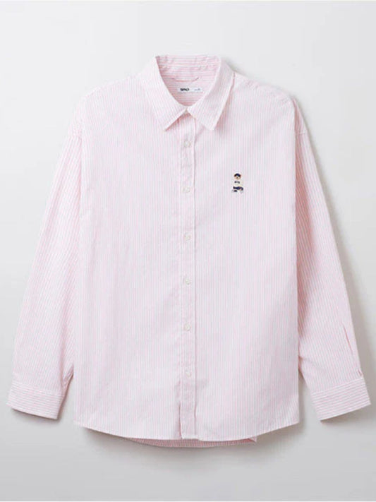 SPAO - Men Long Sleeve Woody Oxford Shirt - PINK