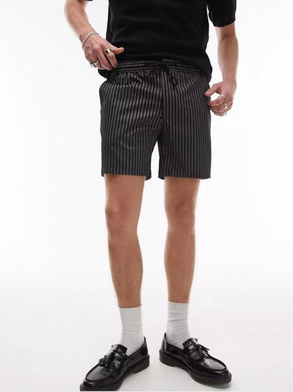 Topman- Black Pinstripe smart shorts