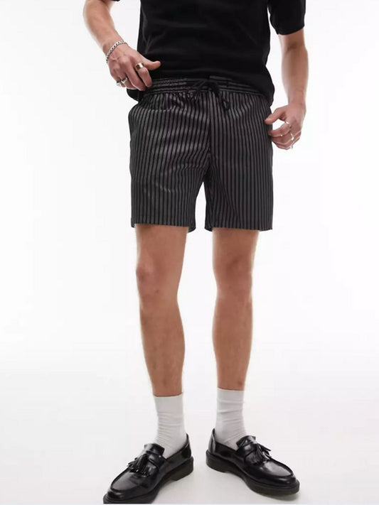 Topman black pinstripe smart shorts
