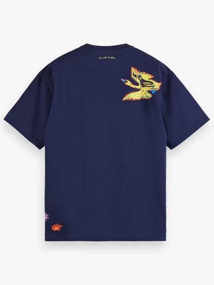 Scotch & Soda - Placed Swan Artwork T-Shirt