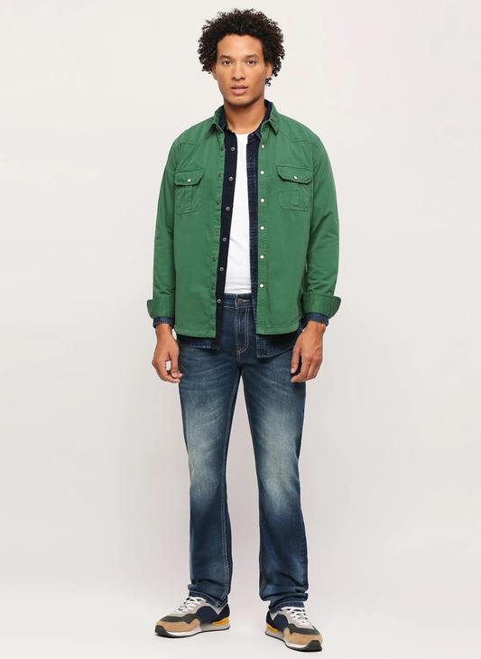 Pepe Jeans - Men Regular Fit Solid Spread Collar Casual Shirt