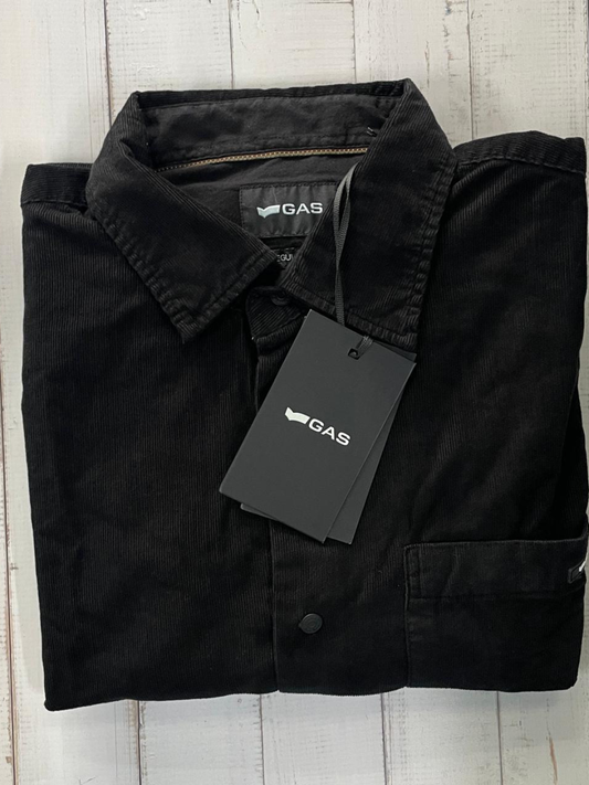 GAS - Black colour corduroy full sleeve regular fit shirt