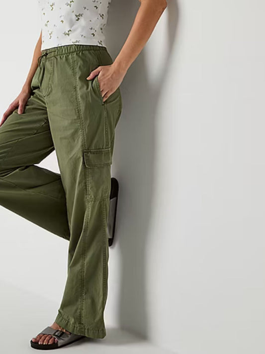 Arizona Womens Low Rise Wide Leg Cargo Pant