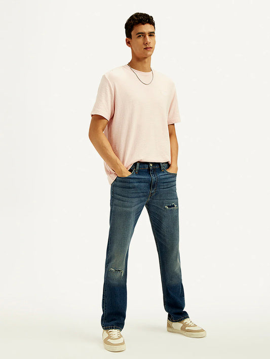 Levis - Men's 513 Med Indigo Slim Straight Fit Mid Rise Jeans