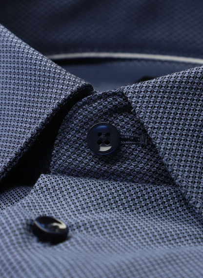BOSS - Slim Fit shirt blue - Textured
