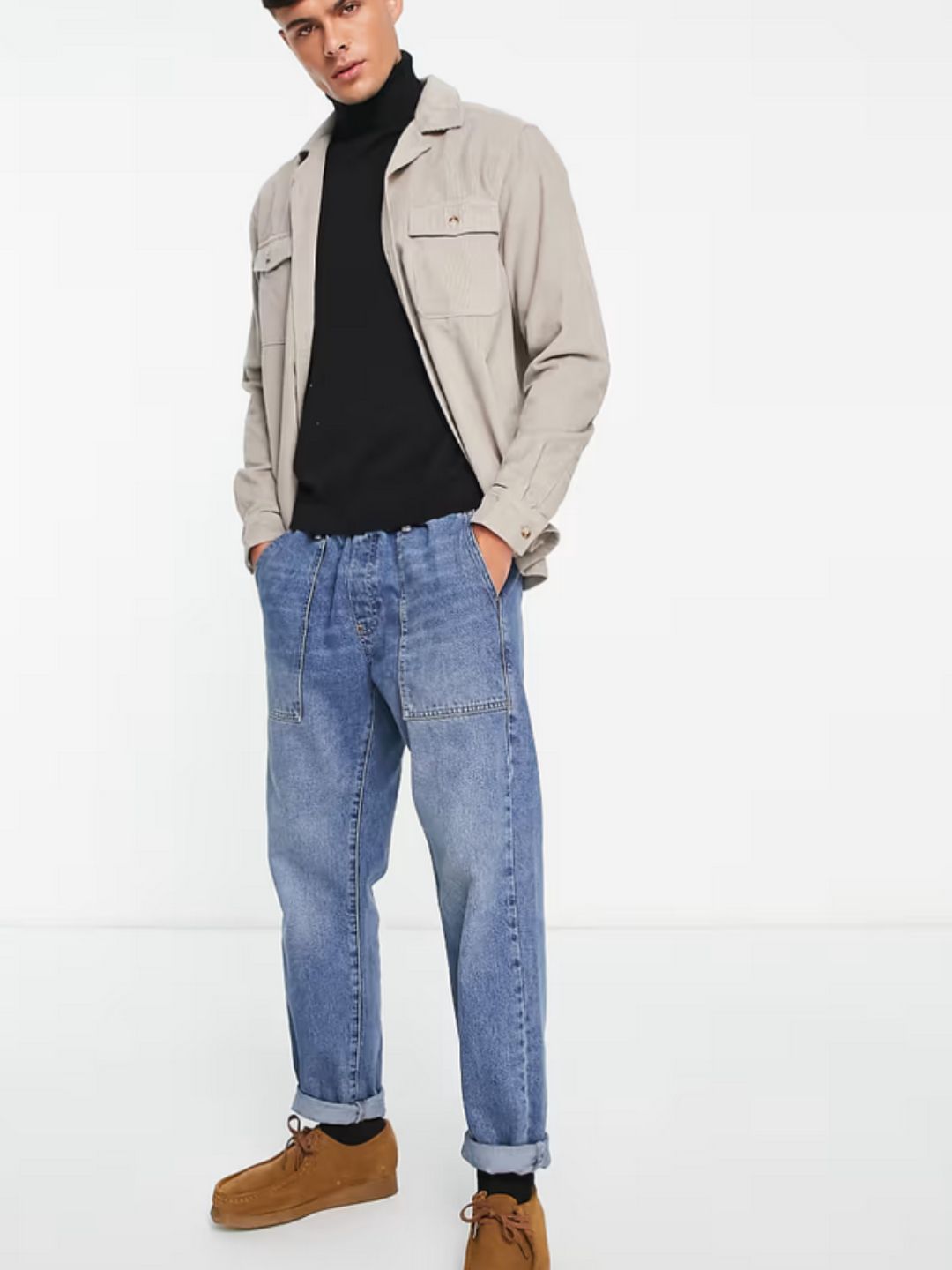 ASOS DESIGN - cord overshirt in mushroom