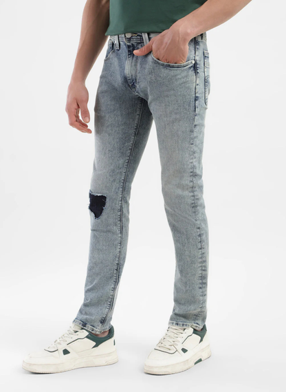 Levis - Men's 65504 Blue Skinny Fit Mid Rise Jeans