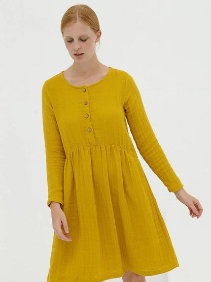 Tiralahilacha - Muslin Mustard Dress